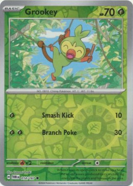 画像1: サルノリ　Grookey　【リバホロ】　英語版　海外版　014/167 (1)