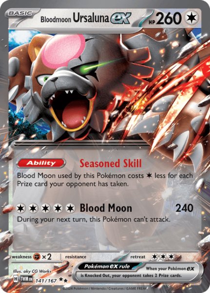 画像1: ガチグマアカツキex　Bloodmoon Ursaluna ex　英語版　海外版　141/167 (1)