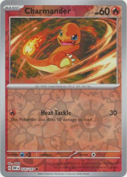 画像1: ヒトカゲ　Charmander　【リバホロ】　英語版　海外版　026/197 (1)