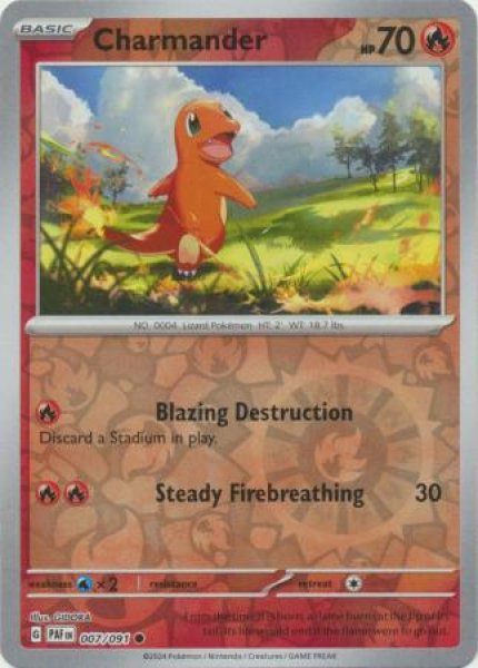 画像1: ヒトカゲ　Charmander　【リバホロ】　英語版　海外版　007/091 (1)