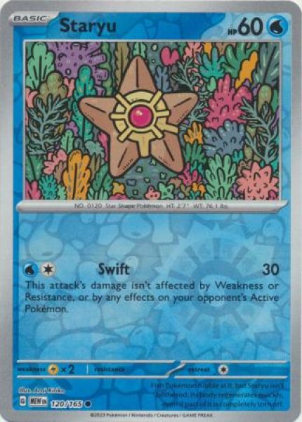 画像1: ヒトデマン　Staryu　【リバホロ】　英語版　海外版　120/165 (1)