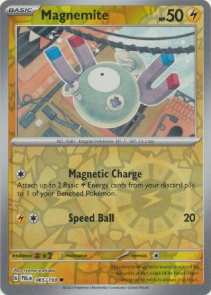 画像1: コイル　Magnemite　【リバホロ】　英語版　海外版　065/193 (1)