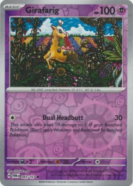画像1: キリンリキ　Girafarig　【リバホロ】　英語版　海外版　083/167 (1)