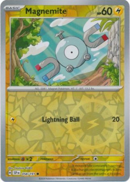 画像1: コイル　Magnemite　【リバホロ】　英語版　海外版　058/191 (1)