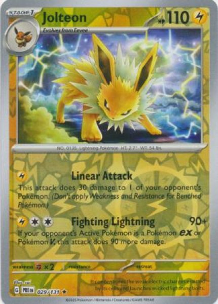 画像1: サンダース　Jolteon　【リバホロ】　英語版　海外版　029/131 (1)