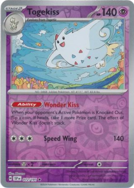 画像1: トゲキッス　Togekiss　【リバホロ】　英語版　海外版　072/191 (1)