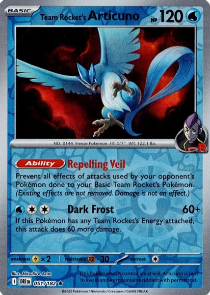 画像1: ロケット団のフリーザー　Team Rocket's Articuno　【リバホロ】　英語版　海外版　051/182 (1)
