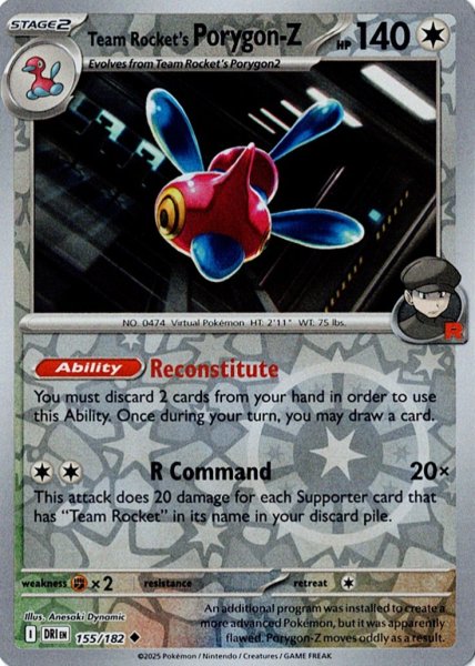 画像1: ロケット団のポリゴンZ　Team Rocket's Porygon-Z　【リバホロ】　英語版　海外版　155/182 (1)