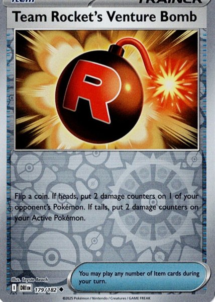 画像1: ロケット団のびっくりボム　Team Rocket's Venture Bomb　【リバホロ】　英語版　海外版　179/182 (1)