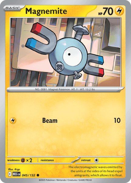 画像1: コイル　Magnemite　【ノーマル】　英語版　海外版　045/132 (1)