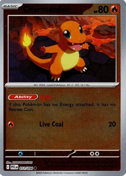 画像1: ヒトカゲ　Charmander　【リバホロ】　英語版　海外版　011/094 (1)